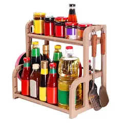 GENERICO - Organizador de cocina alacena o condimentos color marrón