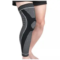 GENERICO - Rodillera Larga con Gel y Doble Varilla - NEGRO TALLA L