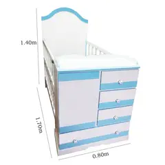 GENERICO - MULTICUNA CUNA PARA BEBE DE 0 A 3 AÑOS CELESTE