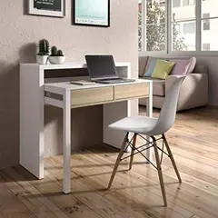 TU MESITA - ESCRITORIO EXTENSIBLE JUVENIL BLANCO CON ROBLE TU MESITA