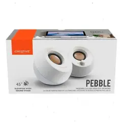 CREATIVE - PARLANTE PEBBLE 2.0 4.4W 3.5MM USB-POWER BLANCO