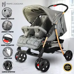BABY HAPPY - Coche Cuna Mellicero «TWINS» Gray
