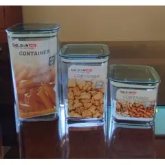 GENERICO - Set Contenedores de Acrílico X 3 Color Verde