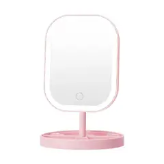 GENERICO - Espejo de Tocador con Luz Led - Color Rosado