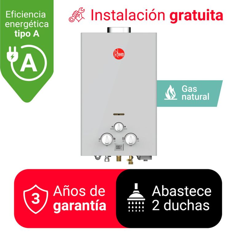 TERMA A GAS 10 L GAS NATURAL (GN) RHEEM TIRO NATURAL