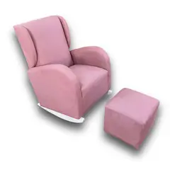 NO LOGO - Sillon Mecedor de Lactancia Curva Liso Rosa