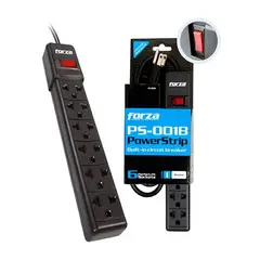 FORZA - Supresor de Picos PS-001B 6 Puertos Negro