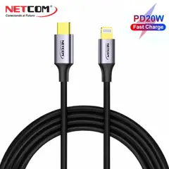 NETCOM - Cable USB-C TIPO C a Lightning 1.80 Metros carga datos PD20W