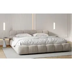 GENERICO - Cama Box Tarima + Cabecera Zola Beige 2 plazas