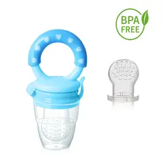 GENERICO - Chupon alimentador celeste con repuesto de tetina para bebe