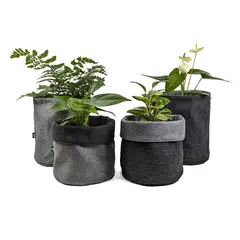 UN CUARTO VERDE - Porta Maceta de Tela Grande Negro Canasto de macetas y plantas 20cm