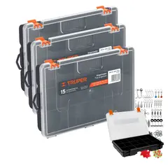 TRUPER - Caja de pesca caja de aparejo organizador de herramientas 3Pzas