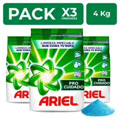 ARIEL - PackX3 Detergente en Polvo Ariel Regular 4kg