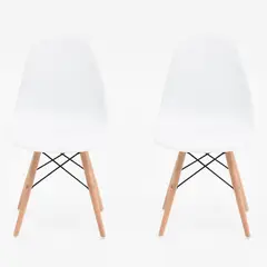 OFIDEAS - Silla de Comedor Diseño Eames Color Blanco x2 unid