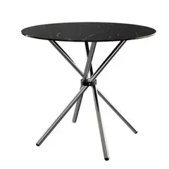 OFIDEAS - Mesa de Comedor Nodos 90 Cm Vidrio Marmoleada 2 Personas