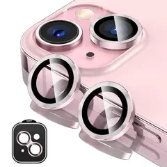 GENERICO - Protector de Cámara Metálico Compatible con iPhone 15-15 Mini Pink