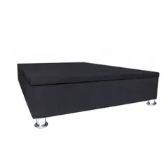 MUEBLES MACRUMO - Box Espacio Tarima reforzado 1.5 Plazas + Tela ALPHA (Negro)