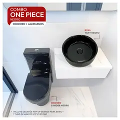 STONE - COMBO INODORO MINIMALISTA SANDER BLACK - LAVAMANOS TANY BLACK