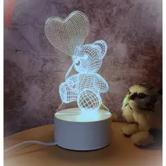 GENERICO - REGALO - LAMPARA 3D SIETE COLORES CON CAJA PARA PILAS Y CABLE USB