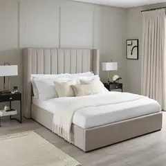 GENERICO - Cama Box Tarima + Cabecera Braz Beige 2 plazas