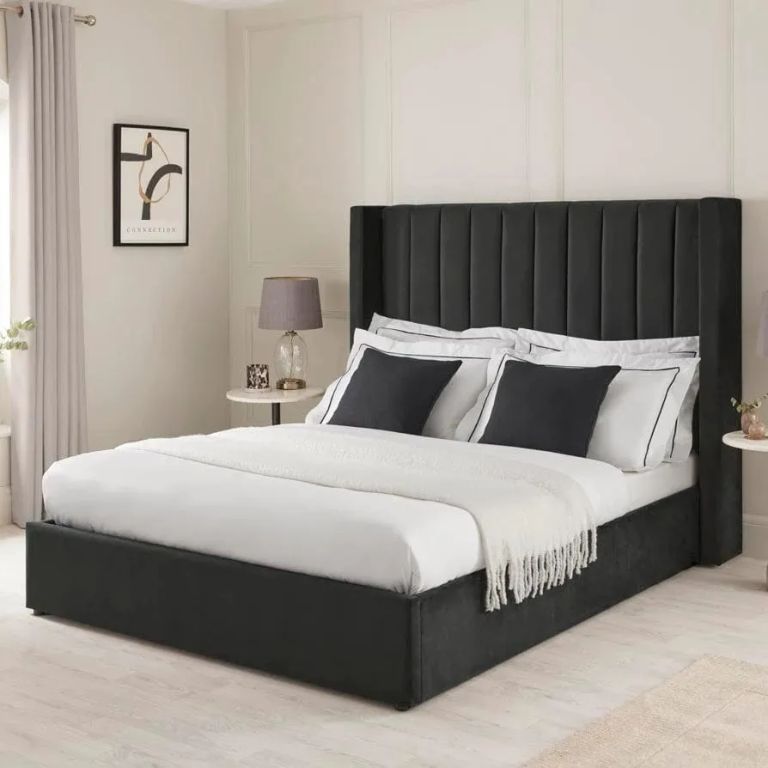 Cama Box Tarima + Cabecera Braz Negro King