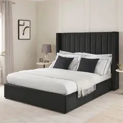 GENERICO - Cama Box Tarima + Cabecera Braz Negro King