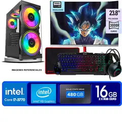 TEROS - Computadora Pc Intel Core i7 3770 Monitor 24 fhd' RAM 16 GB SSD 480 GB