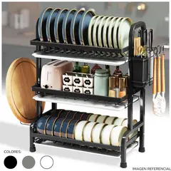 INSPIRA - Escurridor de Platos Elegante de Cocina 3 Niveles