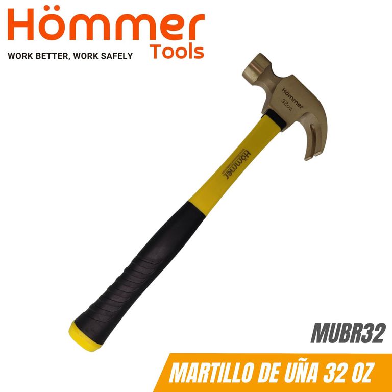 Martillo de Uña en Bronce, 2 Lb 32 (Oz), c/mango fibra de vidrio