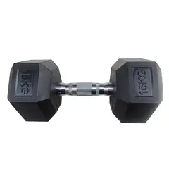 ATLETIS - Mancuerna hexagonal PVC-Acero 15 kg