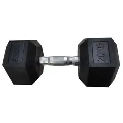 ATLETIS - Mancuerna hexagonal PVC-Acero 20 kg