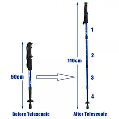 GENERICO - Baston de trekking camping deporte caminata viaje - negro
