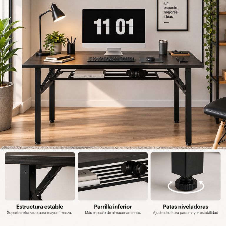 Escritorio Plegable Mesa Estudio Moderno Oficina Trabajo Multifuncion