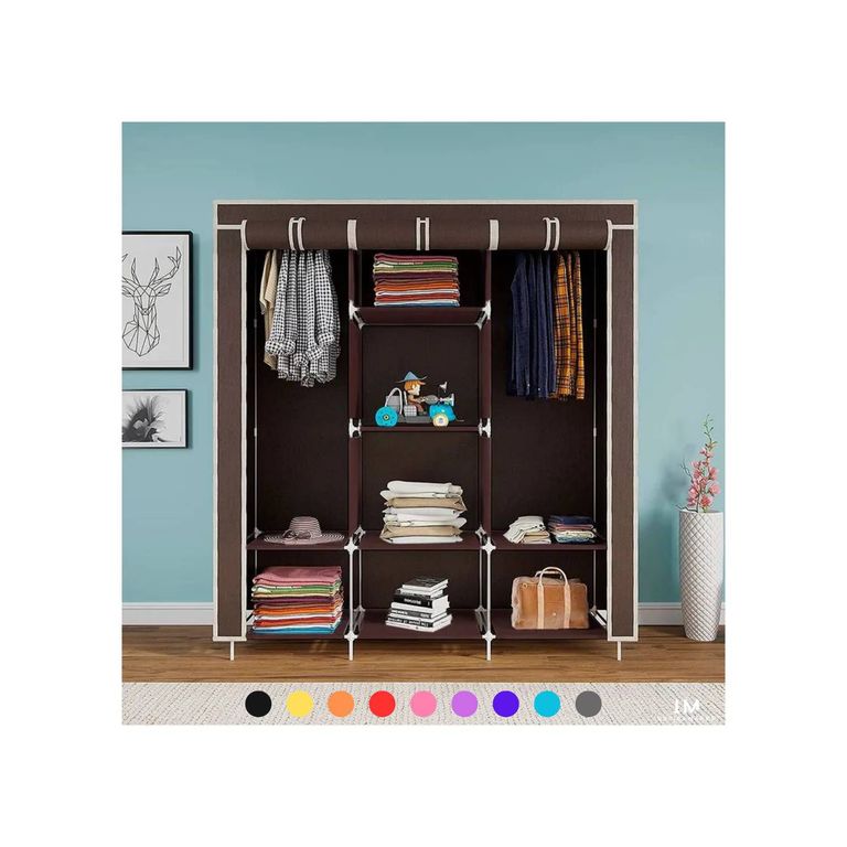 Ropero Perchero Organizador Armario Closet Armable 3 Cuerpos con Funda