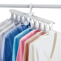 ELMEJORPRECIO - Colgador De Ropa Giratorio Plegable 8 En 1
