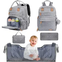GENERICO - Mochila para bebé Yokakio con cambiador en gris claro