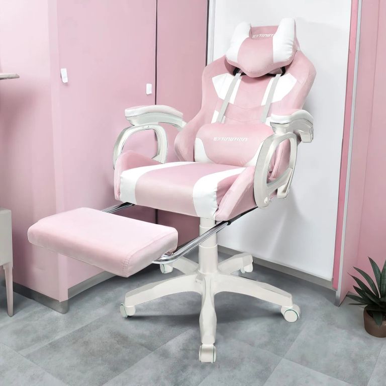 Silla Gamer Extingtion Sapp Gamuza Cuerina Color Rosado