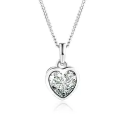 GENERICO - Collar Crystal Silver Heart Novia Amor San Valentín Genieka
