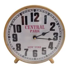GENERICO - Reloj De Mesa De Metal Estilo Retro Beige
