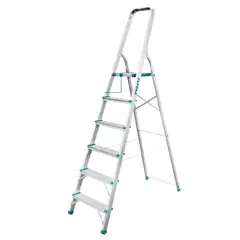 Total Tools - Escalera tubular 6 peldaños soporta 150kg Total