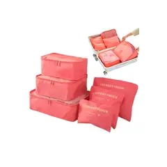 GENERICO - Set Organizadores Maleta Bolsas Impermeable para Viaje 6PCS Coral
