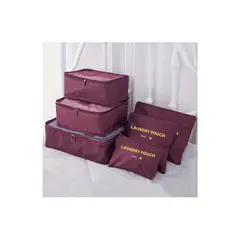 GENERICO - Set Organizadores Maleta Bolsas Impermeable para Viaje 6PCS Coral