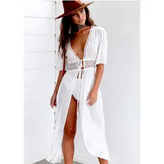 KAST PE - Kimono Mujer Salida de playa Debbie Talla S - Blanco
