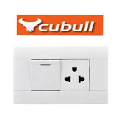 CUBULL - TOMACORRIENTE L/T + INTERRUPTOR SIMPLE MIXTO BLANCO A3-027