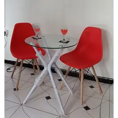 OFIDEAS - Juego de Comedor 2 Personas Rio Sillas Rojas