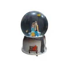 GENERICO - Esfera cristal musical en 3D con luces de copos de nieve de colores
