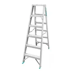 TOTAL TOOLS - Escalera tijera doble acceso 6 peldaños soporta 150Kg Total