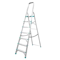 Total Tools - Escalera tubular 7 peldaños soporta 150kg Total