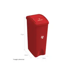 DISA SOLUCIONES ECOEFICIENTES - Papelera para Reciclaje Biocontaminado 53L Rojo