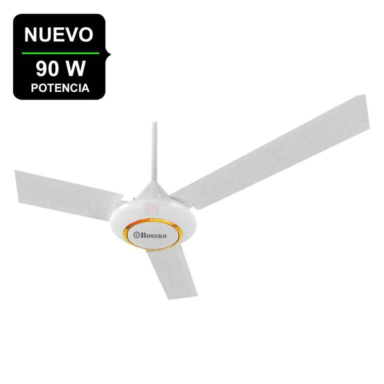 VENTILADOR DE TECHO BOSSKO BK-8230VTE DE 3 ASPAS 90 WATTS